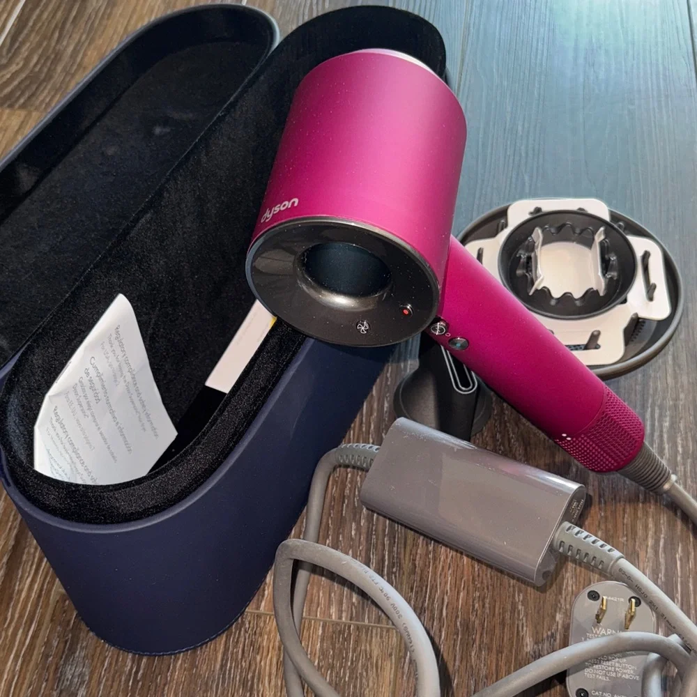 Pink Dyson Hair Dryer with Black Case - Picture 4 of 7